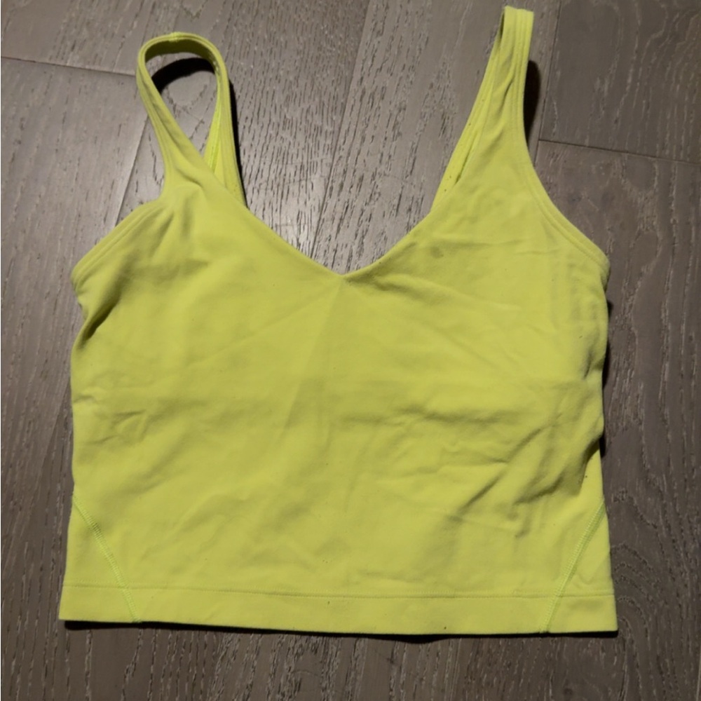Lululemon Athletica Green Fitted Crop Tank Top